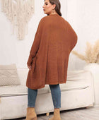 Plus Size Open Front Cardigan With Pockets - Body By J'ne