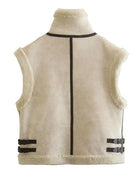 Contrast Zip Up Fleece Vest - Body By J'ne
