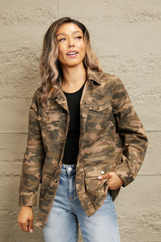 Camouflage Snap Down Jacket - Body By J'ne