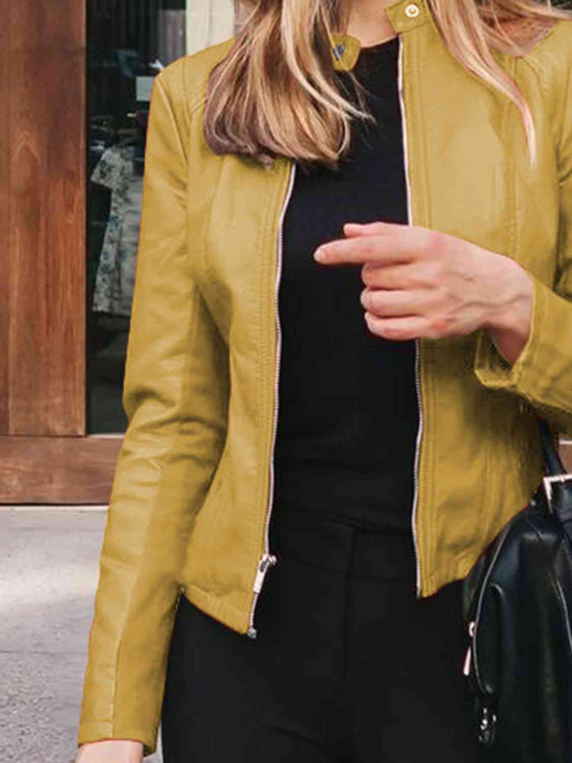 Spontaneous Mock Neck Zip Up Jacket - Body By J'ne