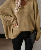 V-Neck Batwing Sleeve Pullover Sweater - Body By J'ne