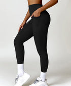 Ruched Pocketed High Waist Active Leggings - Body By J'ne