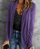 Long Sleeve Ribbed Hem Open Front Longline Cardigan - Body By J'ne