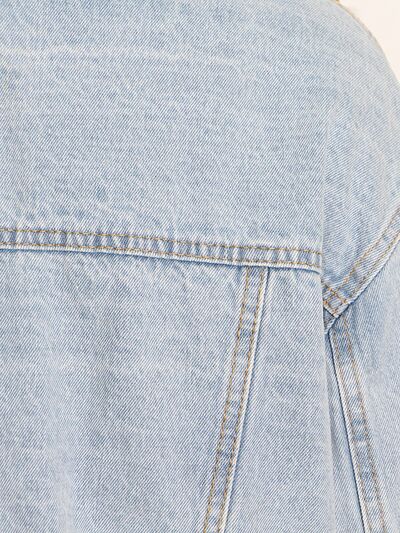 Contrast Raw Hem Hooded Denim Jacket - Body By J'ne