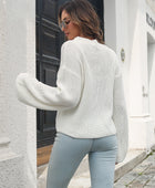 Round Neck Dropped Shoulder Sweater - Body By J'ne