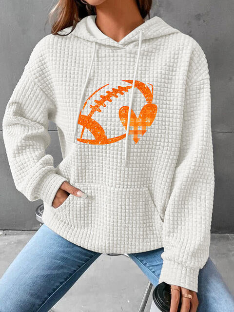 Football Graphic Drawstring Hoodie - Body By J'ne