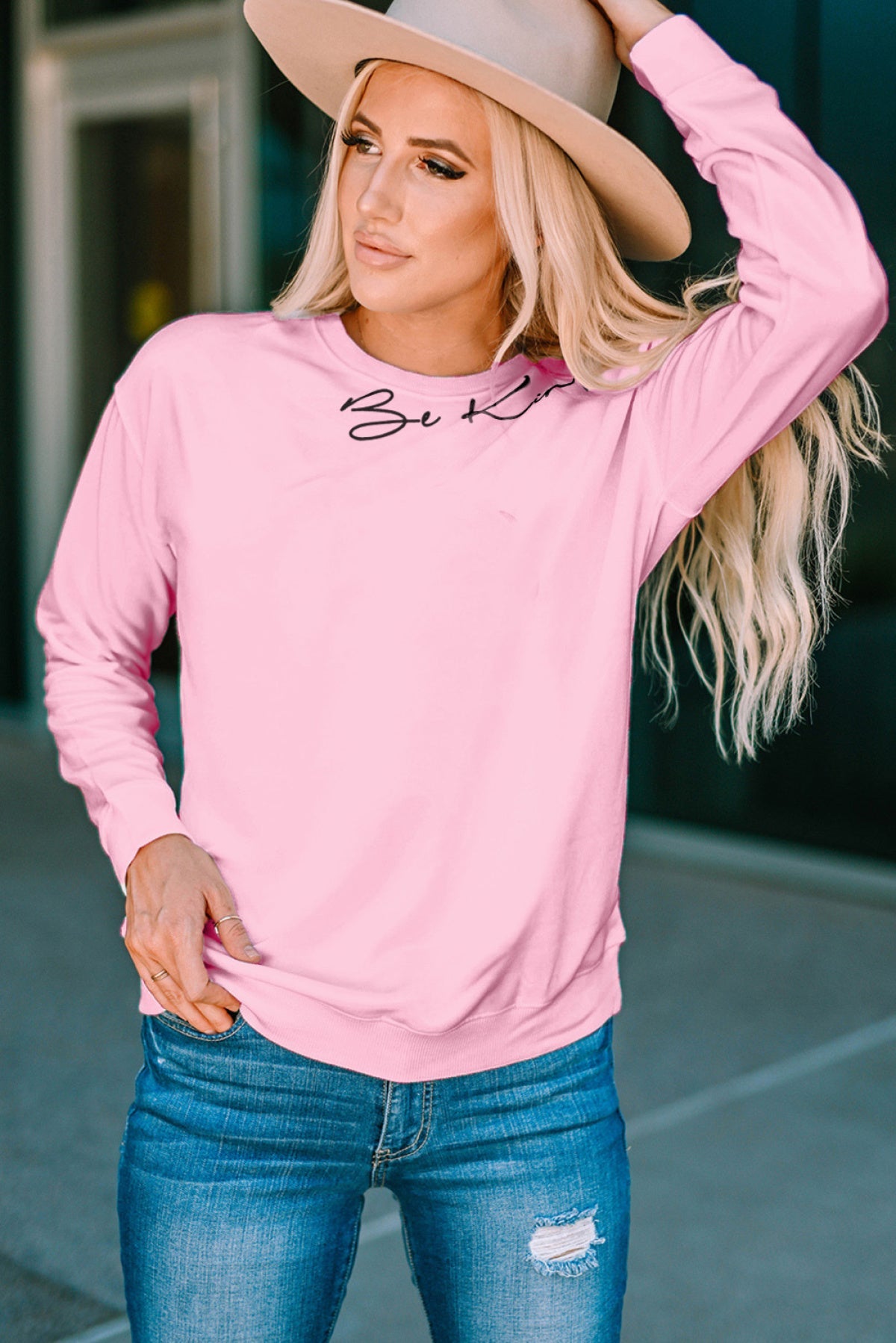 Pink Be Kind Sweatshirts Pink - Body By J'ne