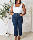 Full Size Raw Hem Straight Jeans - Body By J'ne