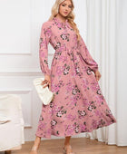 Floral Tie Front Balloon Sleeve Dress - Body By J'ne