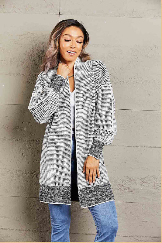 Heathered Open Front Longline Cardigan - Body By J'ne