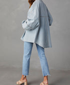 Button Down Raw Hem Denim Jacket - Body By J'ne