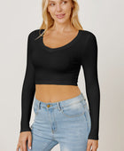 Round Neck Long Sleeve Cropped T-Shirt - Body By J'ne