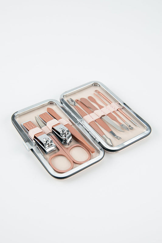 Pink 10Pcs Stainless Steel Manicure Set - Body By J'ne