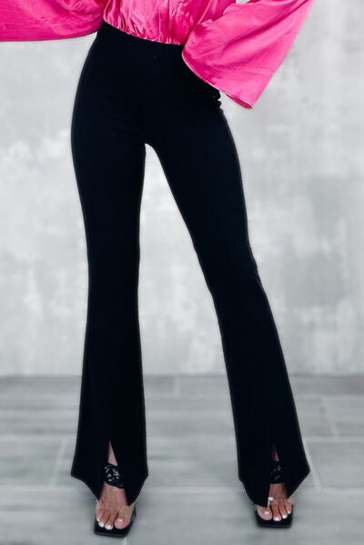 Slit Front Flare Pants - Body By J'ne