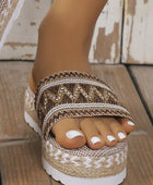 Geometric Weave Platform Sandals - Body By J'ne
