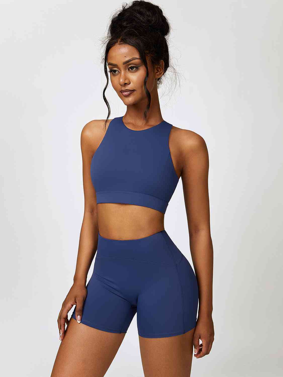 Cutout Cropped Sport Tank and Shorts Set - Body By J'ne