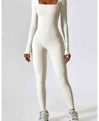 Square Neck Long Sleeve Sports Jumpsuit - Body By J'ne