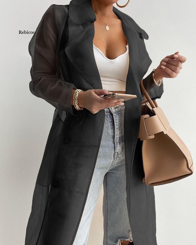 Radiant See Through Mesh Coat - Body By J'ne