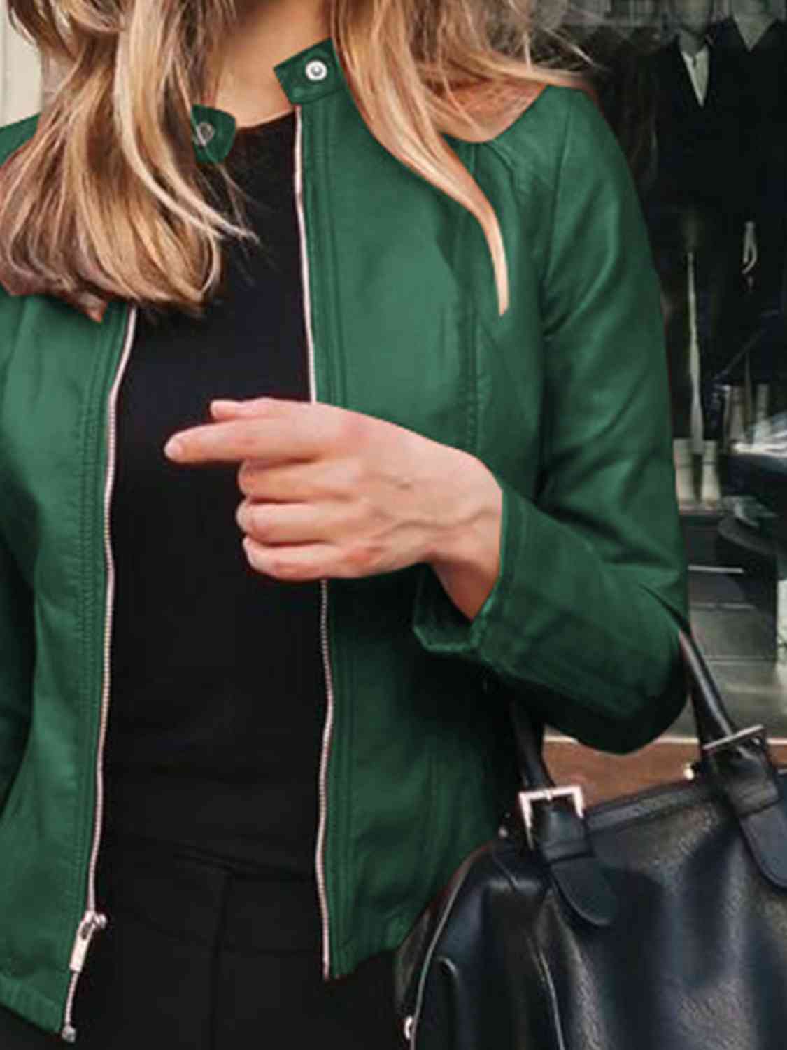 Spontaneous Mock Neck Zip Up Jacket - Body By J'ne