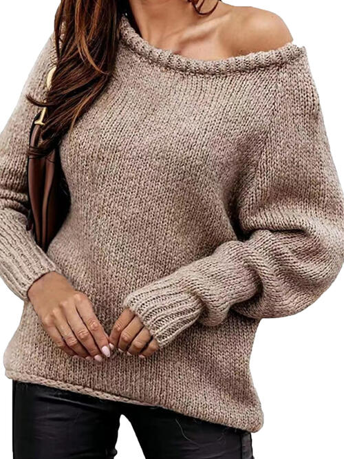 One Shoulder Long Sleeve Sweater - Body By J'ne