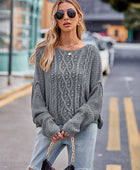 Round Neck Cable-Knit Sweater - Body By J'ne