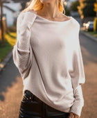 Texture Round Neck Long Sleeve Sweater - Body By J'ne