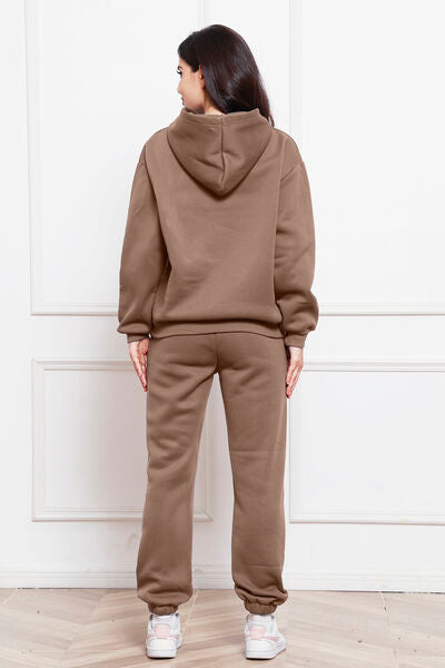 Drop Shoulder Long Sleeve Hoodie and Pants Set - Body By J'ne