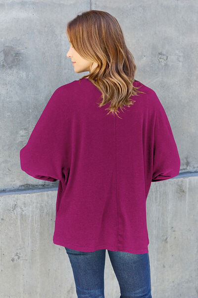 Full Size Round Neck Long Sleeve T-Shirt - Body By J'ne