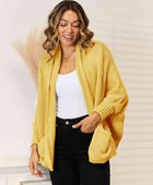 Open Front  Cardigan with Pockets - Body By J'ne