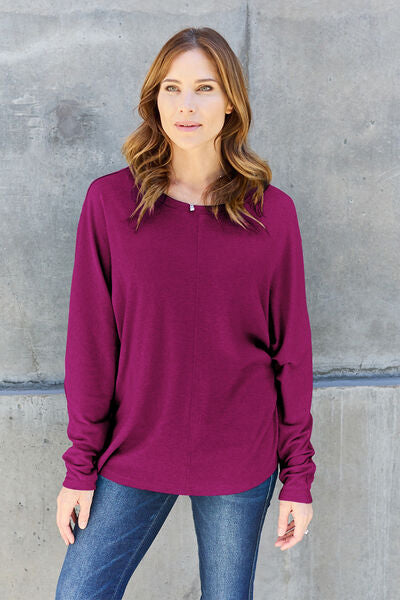 Full Size Round Neck Long Sleeve T-Shirt - Body By J'ne
