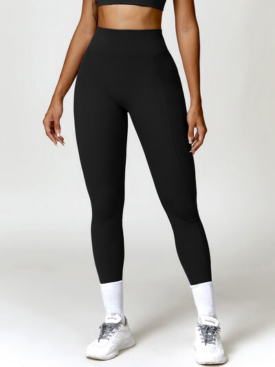 Ruched Pocketed High Waist Active Leggings - Body By J'ne