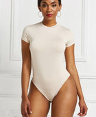 Round Neck Short Sleeve Bodysuit - Body By J'ne