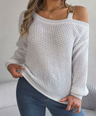 Asymmetrical Neck Long Sleeve Sweater - Body By J'ne