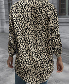 Leopard Roll-Tap Sleeve Shirt - Body By J'ne