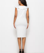 Ruched Ruffled Cap Sleeve Dress - Body By J'ne