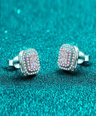 1 Carat Moissanite and Zircon Contrast Geometric Stud Earrings - Body By J'ne