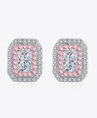 1 Carat Moissanite and Zircon Contrast Geometric Stud Earrings - Body By J'ne