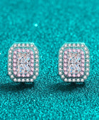 1 Carat Moissanite and Zircon Contrast Geometric Stud Earrings - Body By J'ne