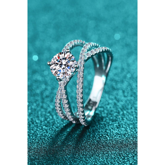 1 Carat Moissanite Crisscross Ring - Body By J'ne