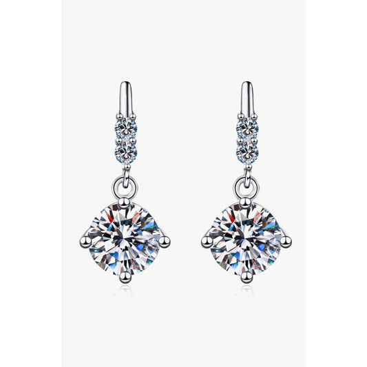 1 Carat Moissanite Drop Earrings - Body By J'ne