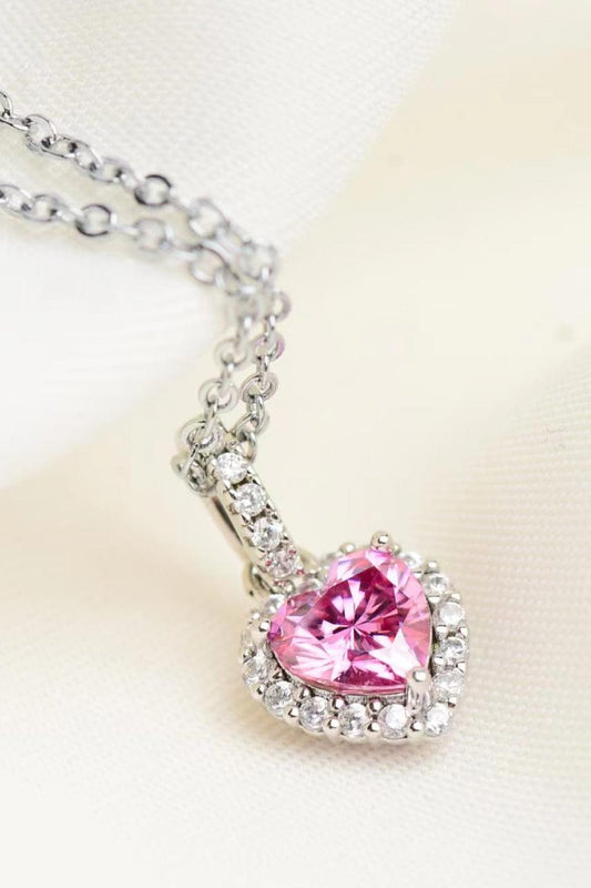 1 Carat Moissanite Heart Pendant Necklace - Body By J'ne