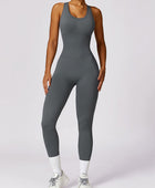 Cutout Racerback Active Jumpsuit - Body By J'ne