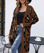 Leopard Open Front Cardigan with Pockets - Body By J'ne