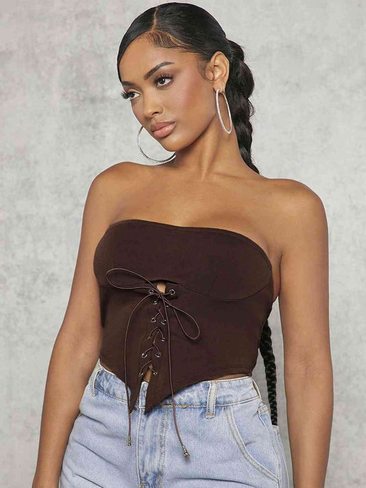 Lace-Up Strapless Bustier - Body By J'ne