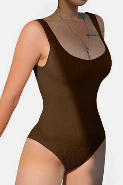 Wide Strap Square Neck Active Bodysuit - Body By J'ne