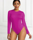 Round Neck Long Sleeve Bodysuit - Body By J'ne