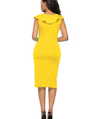 Ruched Ruffled Cap Sleeve Dress - Body By J'ne