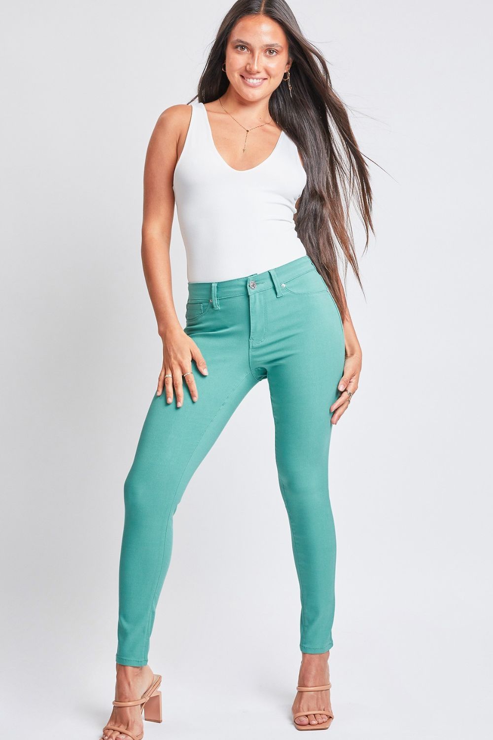 YMI Full Size Hyperstretch Mid-Rise Skinny Pants - Body By J'ne