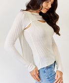 Fitted Long Sleeve Cutout Top - Body By J'ne