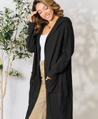 Ribbed Open Front Long Sleeve Cardigan - Body By J'ne